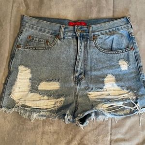 Caffeine Denim Distressed Short  - Women | Color: Blue | Size: M